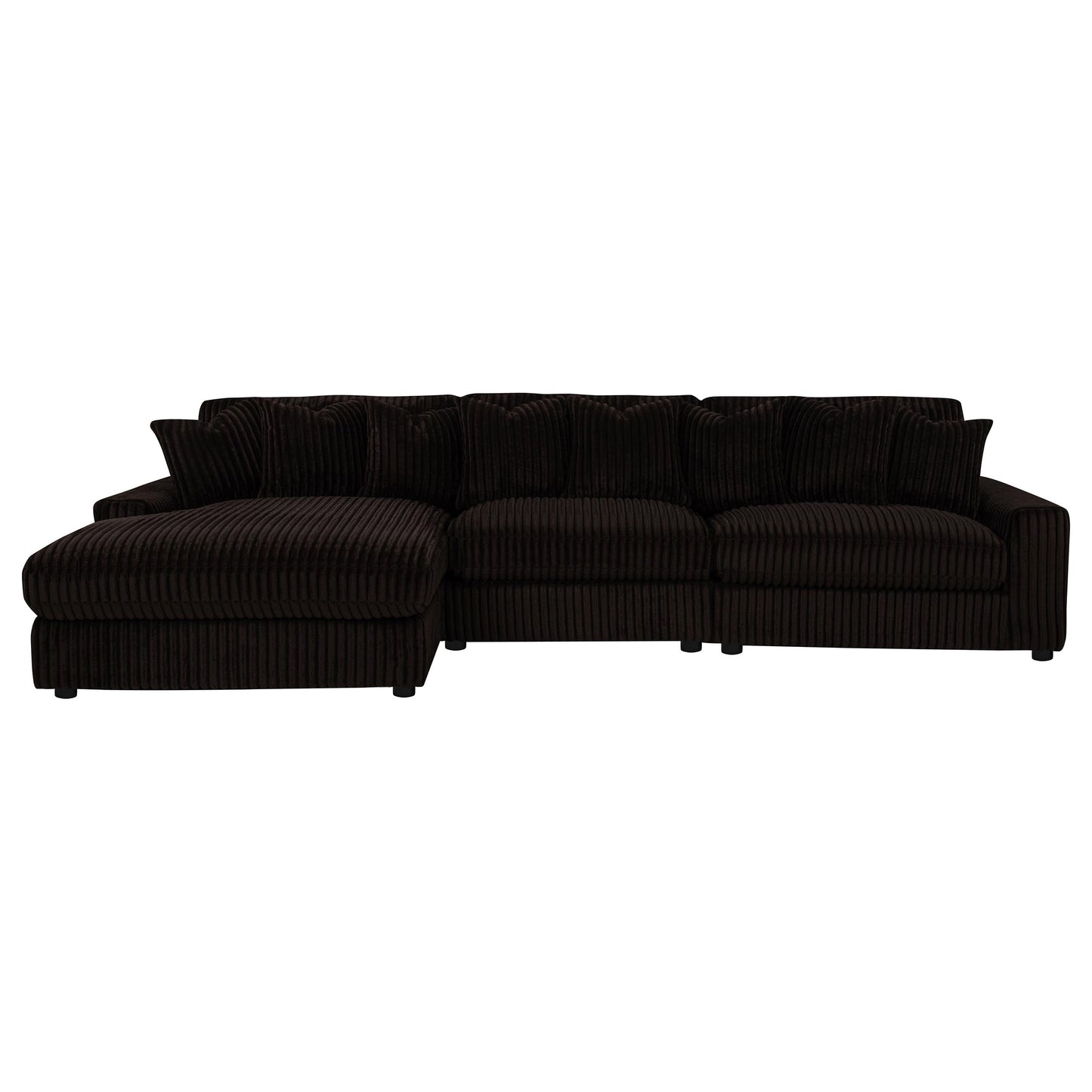 Blaine Upholstered Reversible Chaise Sectional Sofa Chocolate
