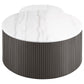 Lowe 2-Piece Round Marble Top Nesting Coffee Table Set Charcoal