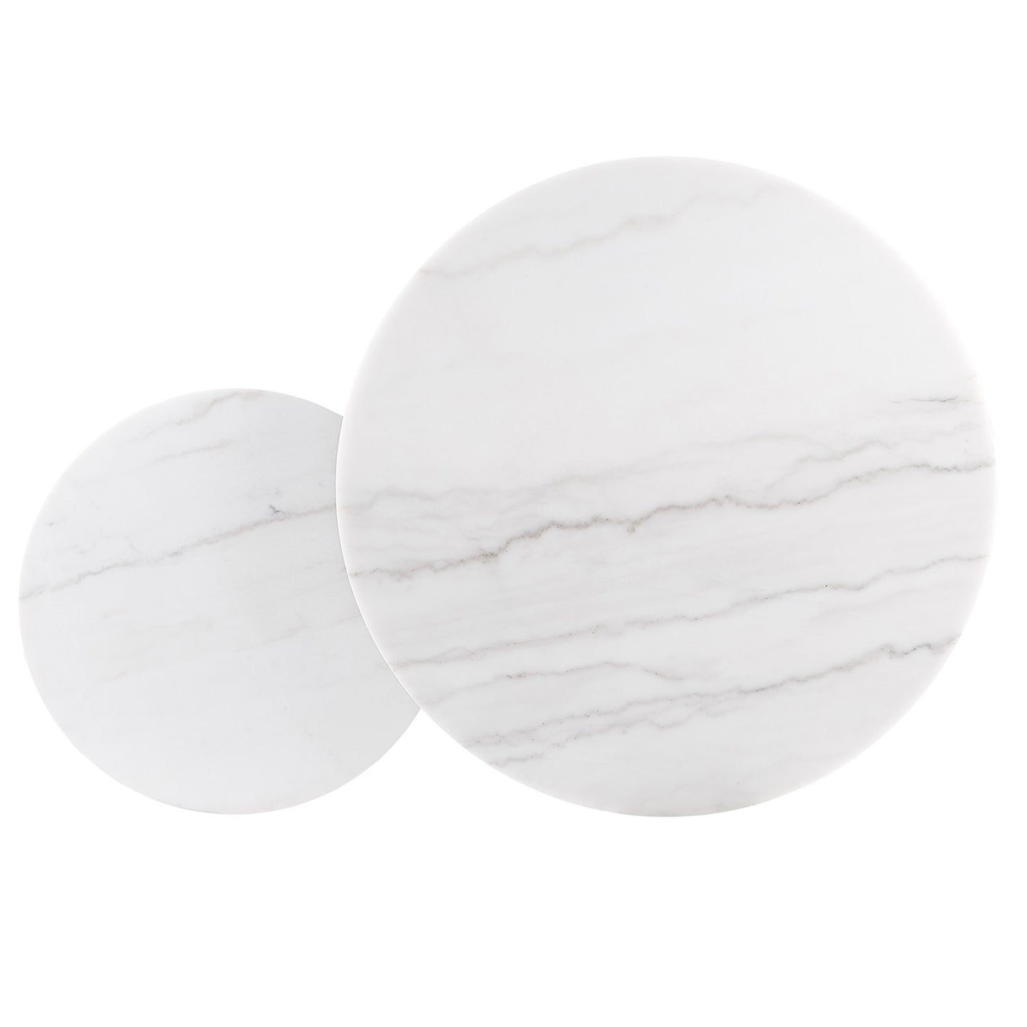 Lowe 2-Piece Round Marble Top Nesting Coffee Table Set Charcoal