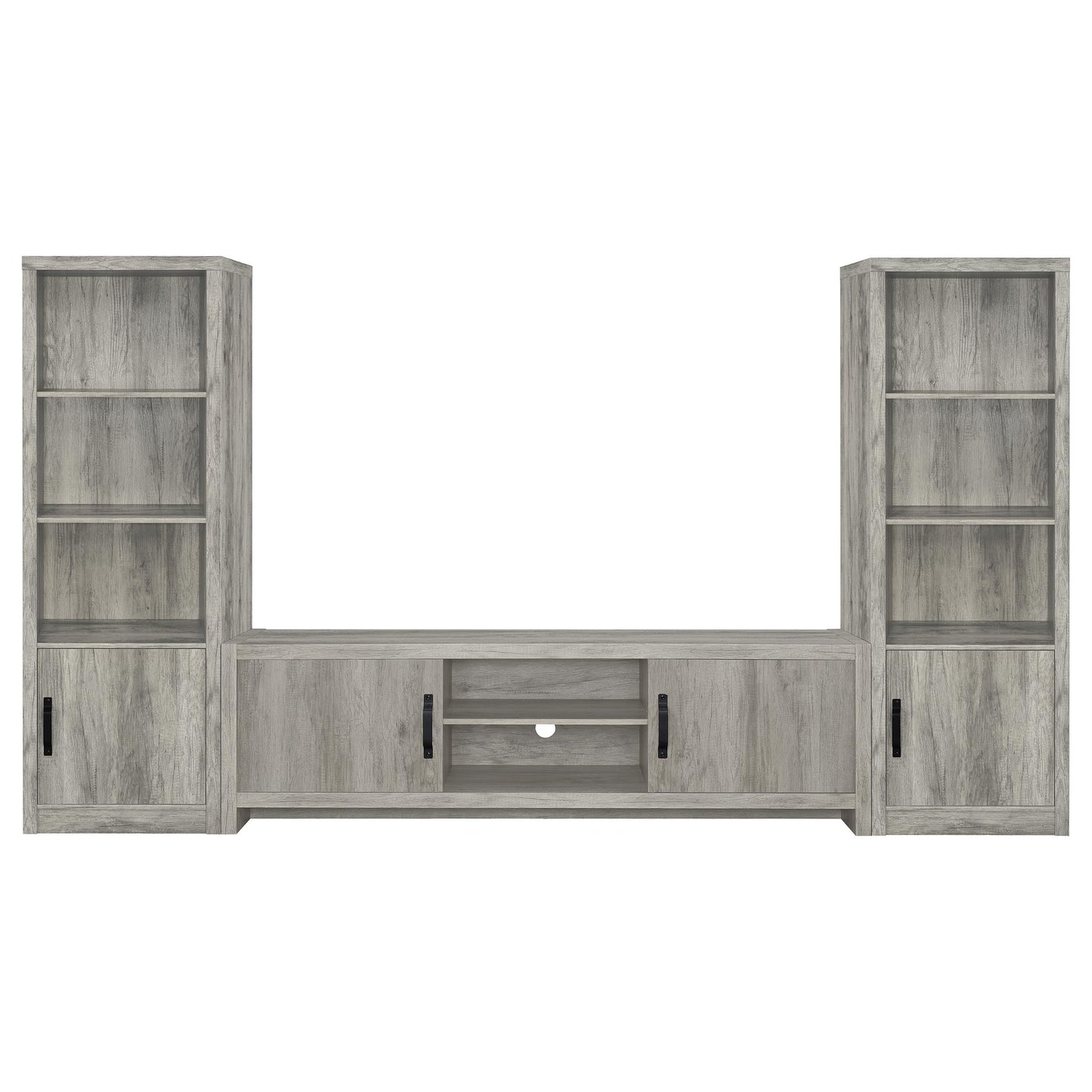 Burke 3-Piece TV Entertainment Center Fits 75-Inch TVs Grey Driftwood