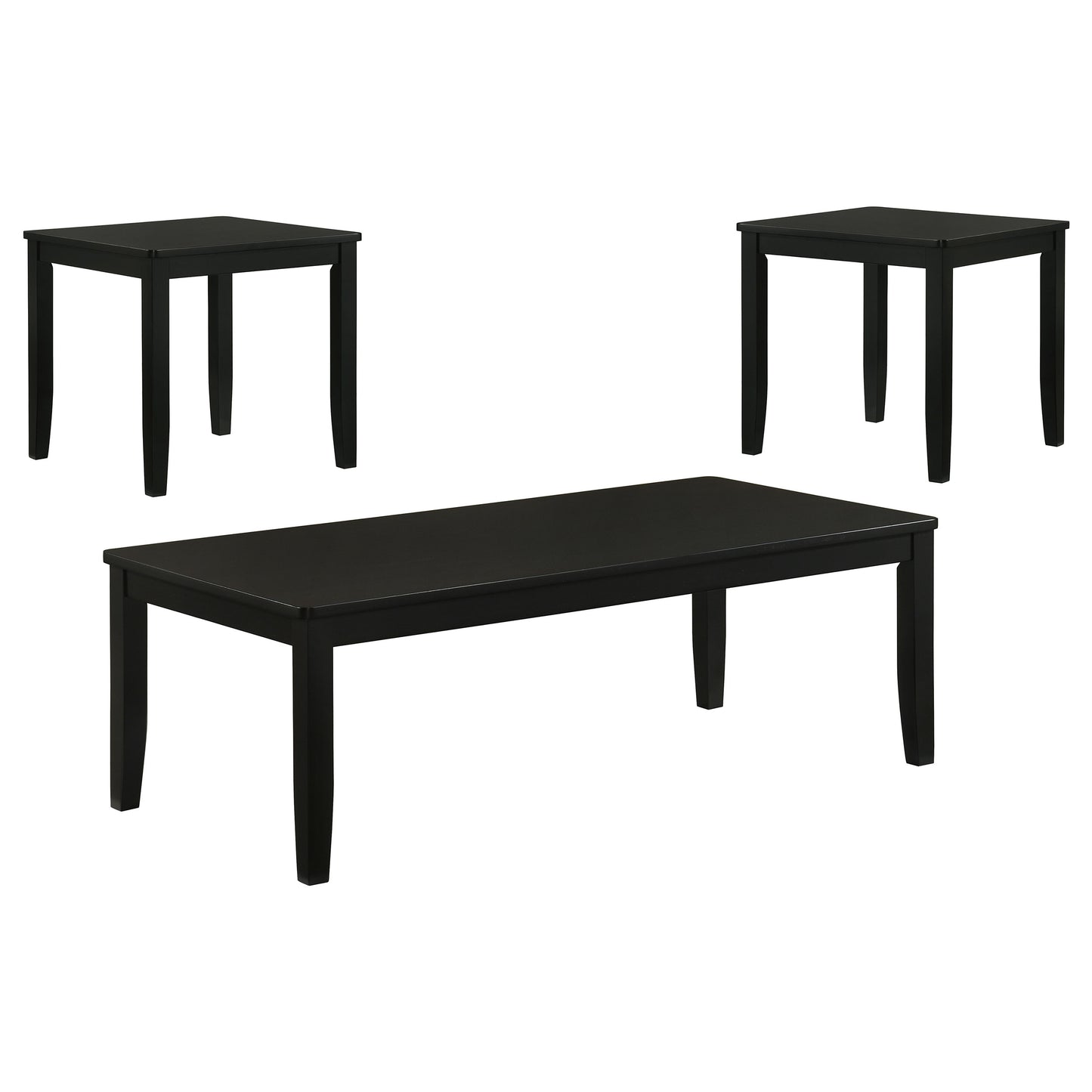 Holmes 3-Piece Square-Edge Coffee Table Set Black