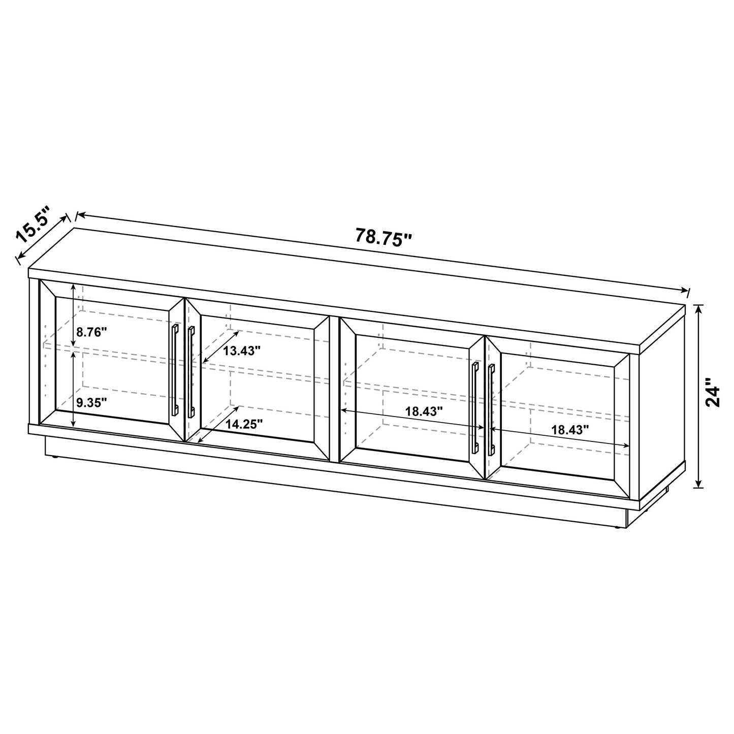 Medina 4-Door TV Stand for TVs up to 85 Inches Golden Oak