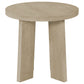 Strouse Contemporary Round End Table in Natural Oak