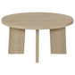 Strouse Contemporary Round Coffee Table in Natural Oak