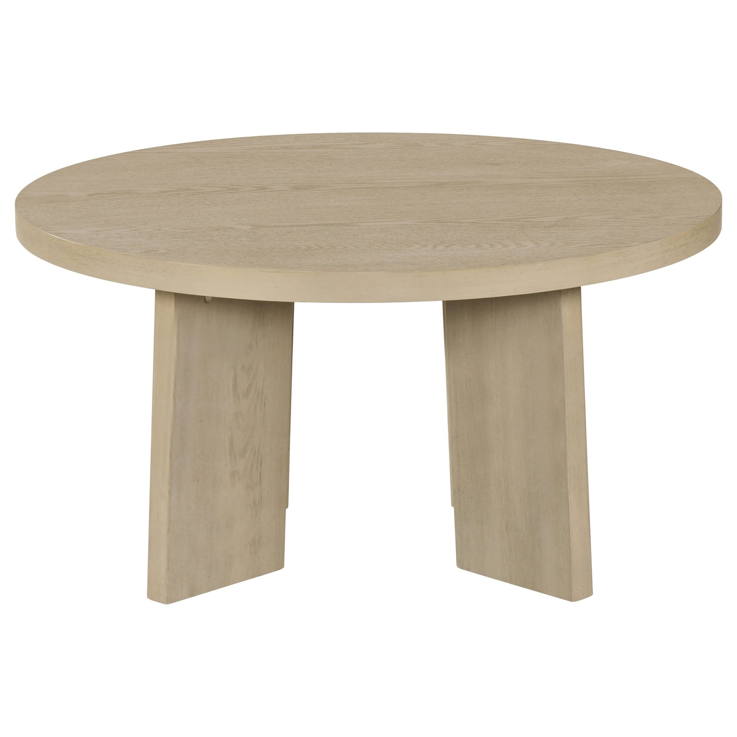Strouse Contemporary Round Coffee Table in Natural Oak
