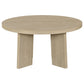 Strouse Contemporary Round Coffee Table in Natural Oak