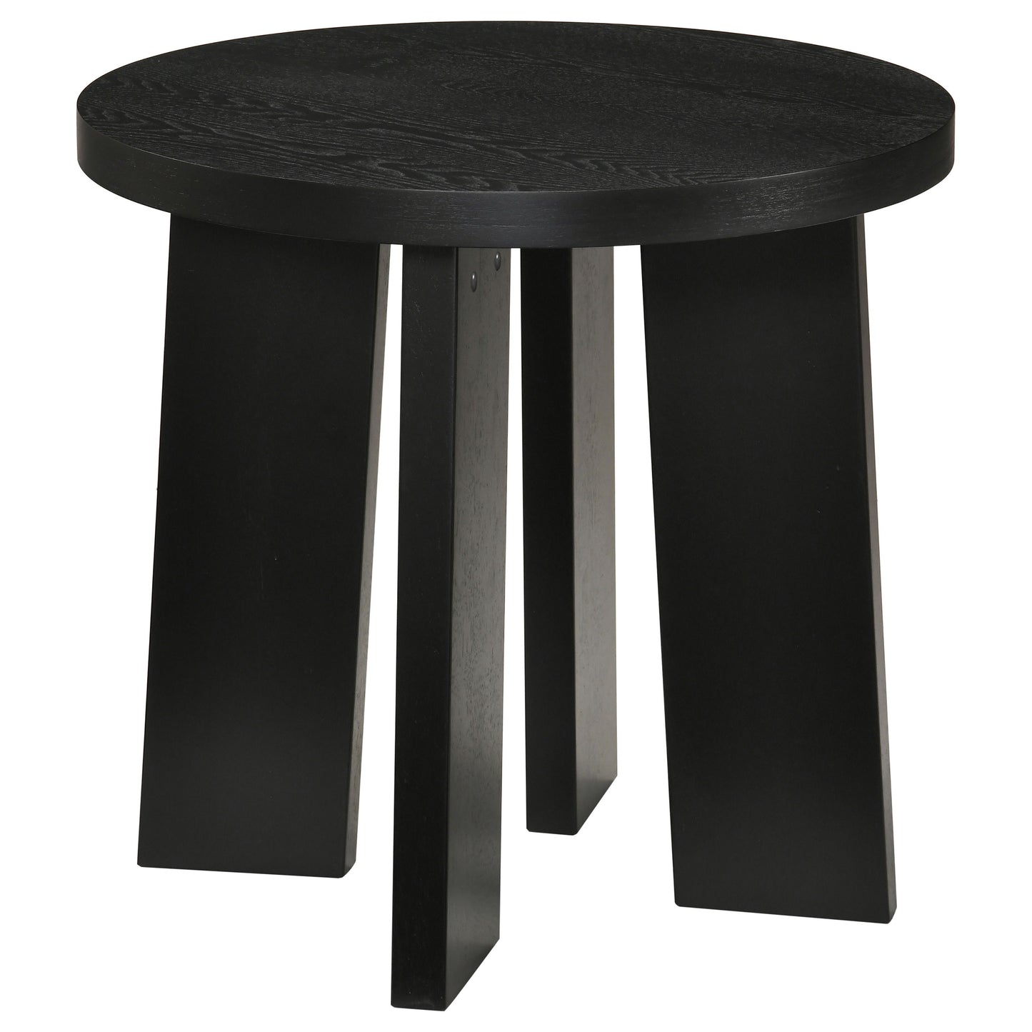 Strouse Contemporary Round End Table in Black