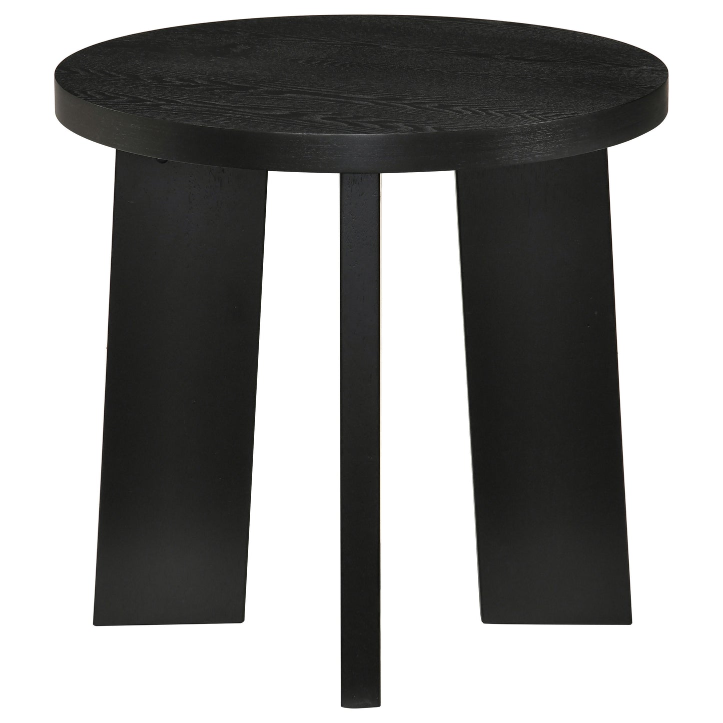 Strouse Contemporary Round End Table in Black