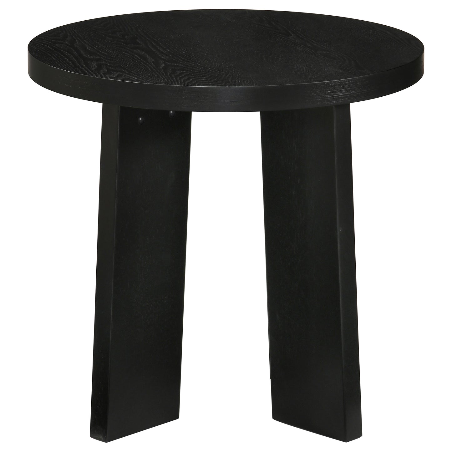 Strouse Contemporary Round End Table in Black