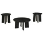 Strouse 3-Piece Round Coffee and End Table Set in Black