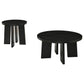 Strouse 2-Piece Round Coffee and End Table Set in Black
