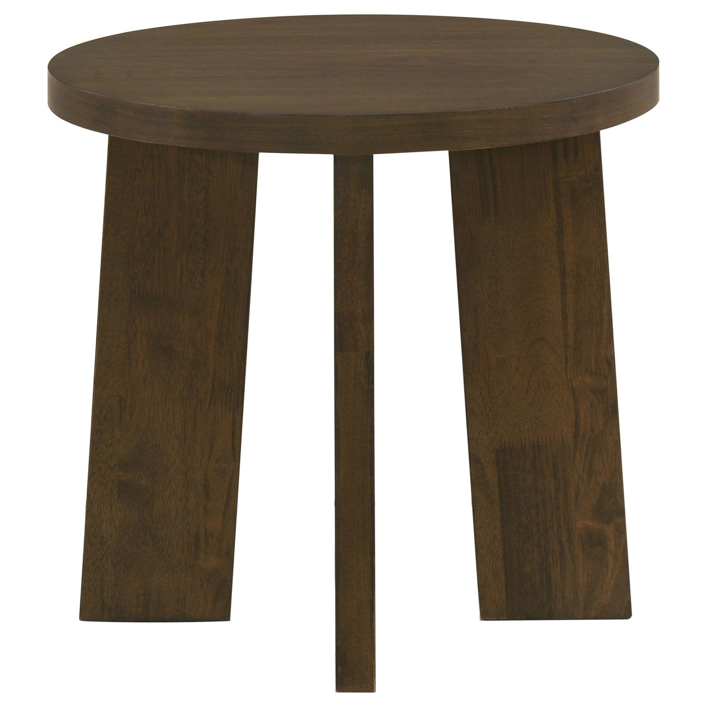 Strouse Contemporary Round End Table in Dark Walnut