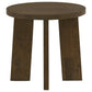 Strouse Contemporary Round End Table in Dark Walnut