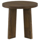 Strouse Contemporary Round End Table in Dark Walnut