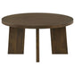 Strouse Contemporary Round Coffee Table in Dark Walnut