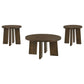 Strouse 3-Piece Round Coffee and End Table Set in Dark Walnut
