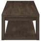 Pavone Rectangular Coffee Table with Open Lower Shelf Dark Rustic Mango