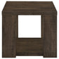 Pavone 2-Piece Coffee and End Table Set with Open Shelves Dark Rustic Mango