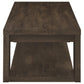 Pavone 3-Piece Coffee and End Table Set with Open Shelves Dark Rustic Mango