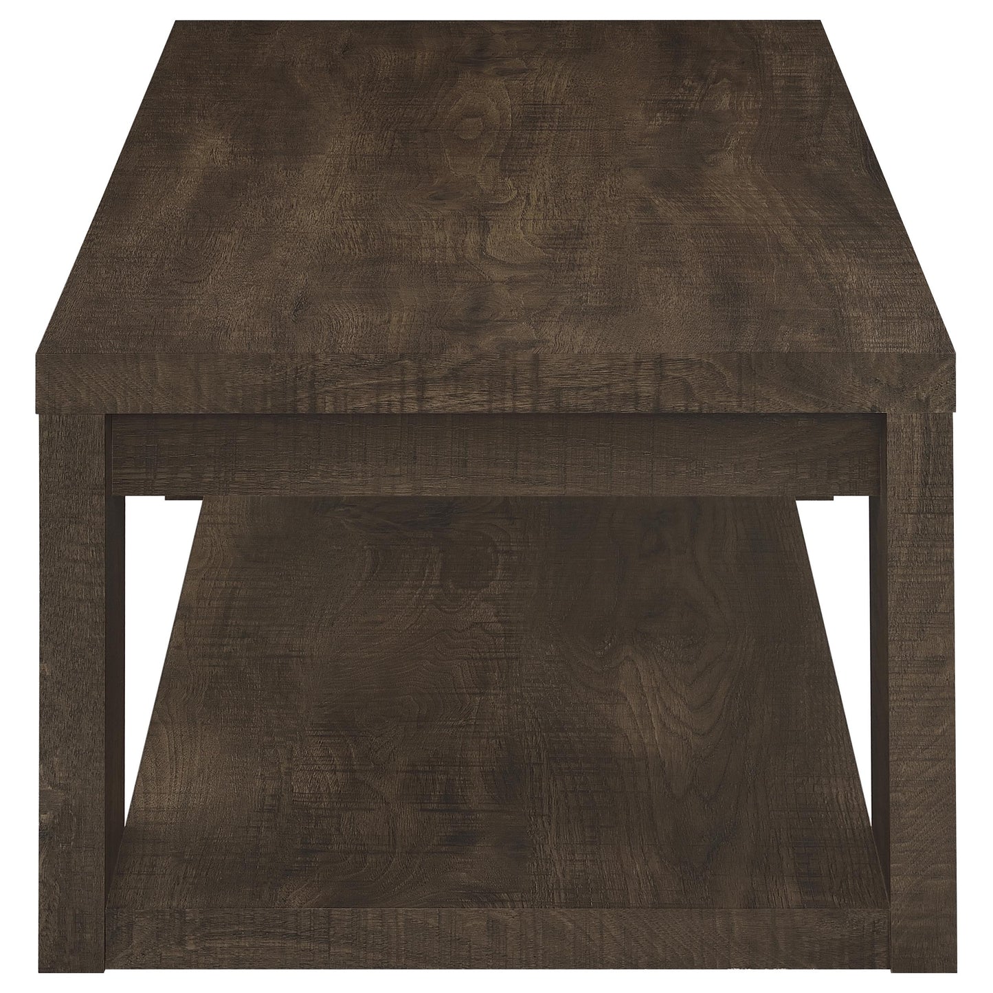 Pavone 3-Piece Coffee and End Table Set with Open Shelves Dark Rustic Mango