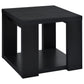 Pavone Transitional Square Storage End Table with Open Lower Shelf Black