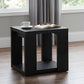 Pavone Transitional Square Storage End Table with Open Lower Shelf Black