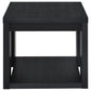 Pavone Transitional Square Storage End Table with Open Lower Shelf Black