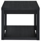 Pavone Transitional Square Storage End Table with Open Lower Shelf Black