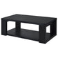 Pavone Transitional Rectangular Coffee Table with Open Lower Shelf Black