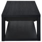 Pavone Transitional Rectangular Coffee Table with Open Lower Shelf Black