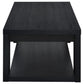 Pavone Transitional Rectangular Coffee Table with Open Lower Shelf Black
