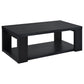 Pavone 2-Piece Transitional Coffee and End Table Set with Shelves Black