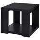 Pavone 3-Piece Transitional Coffee and End Table Set with Shelves Black