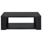 Pavone 3-Piece Transitional Coffee and End Table Set with Shelves Black