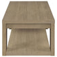Pavone Transitional Rectangular Coffee Table with Open Lower Shelf Latte