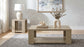 Pavone 2-Piece Transitional Coffee and End Table Set with Shelves Latte