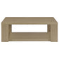Pavone 2-Piece Transitional Coffee and End Table Set with Shelves Latte