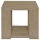 Pavone 3-Piece Transitional Coffee and End Table Set with Shelves Latte