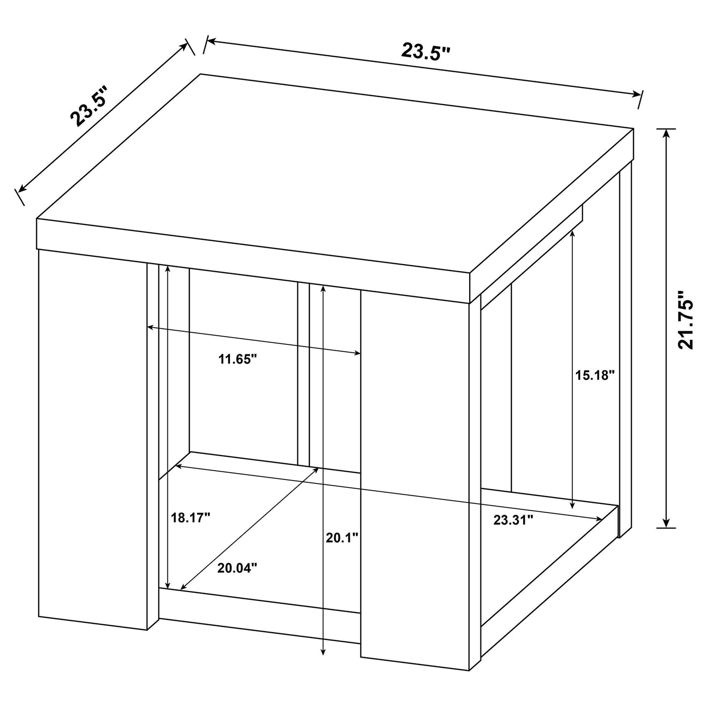 Pavone 3-Piece Transitional Coffee and End Table Set with Shelves Latte
