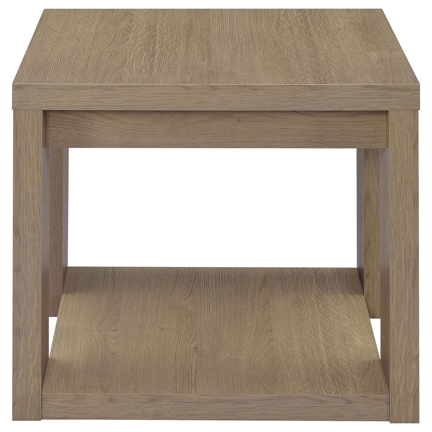 Pavone 3-Piece Transitional Coffee and End Table Set with Shelves Latte
