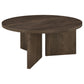 Aragon Round Panel Base Coffee Table Dark Rustic Mango