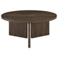Aragon Round Panel Base Coffee Table Dark Rustic Mango