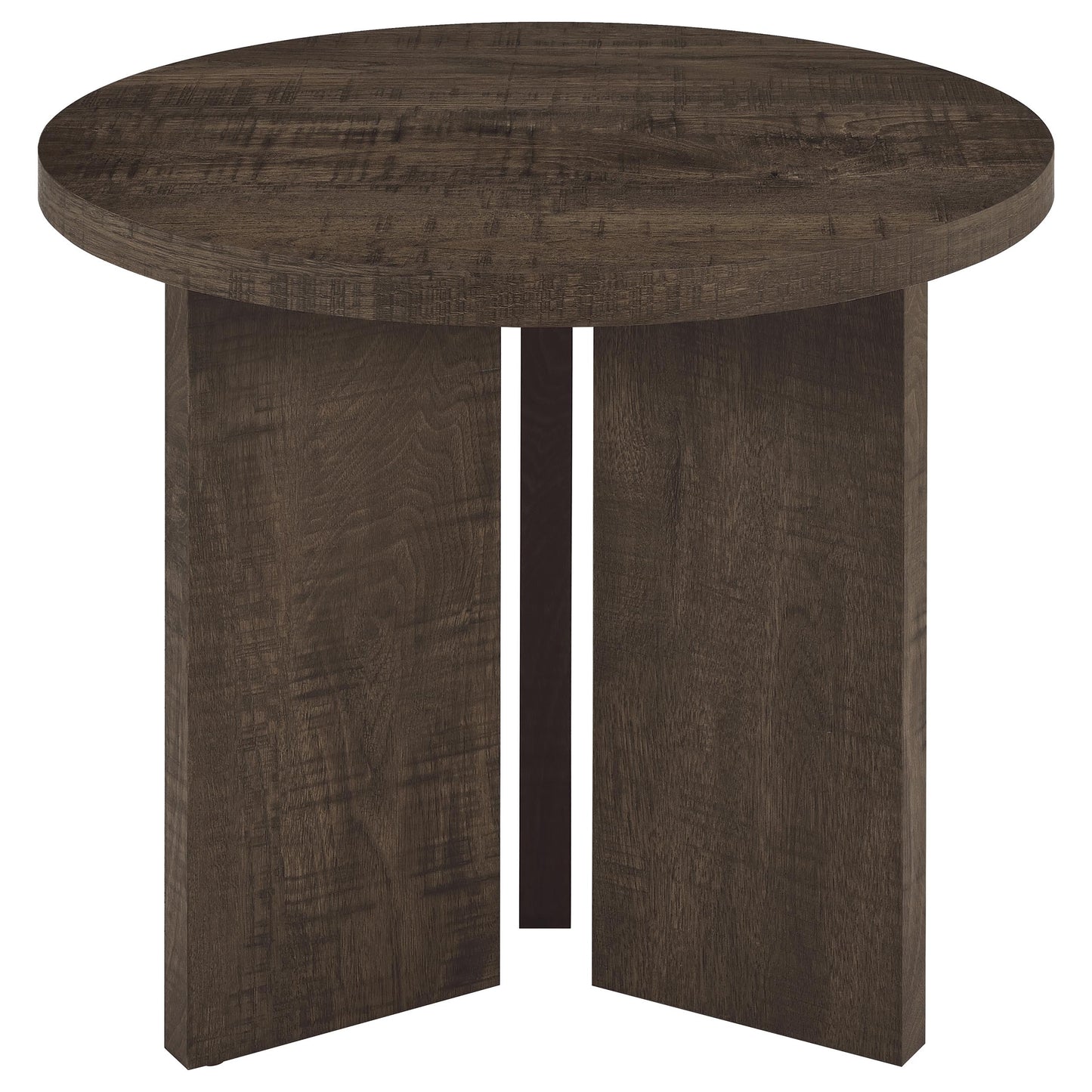 Aragon 2-Piece Round Coffee and End Table Set Dark Rustic Mango