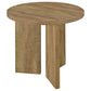 Aragon Round Panel Base End Table Mango