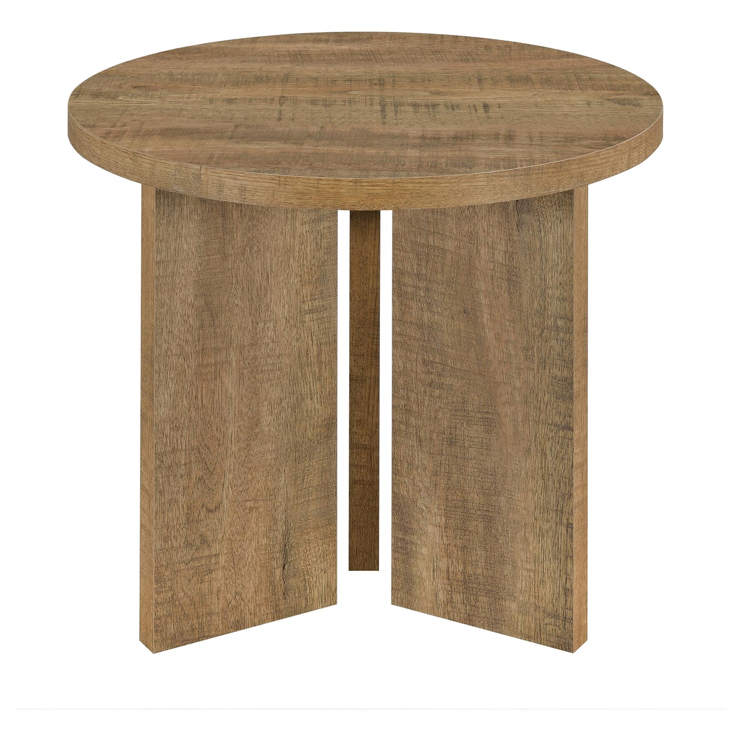 Aragon Round Panel Base End Table Mango