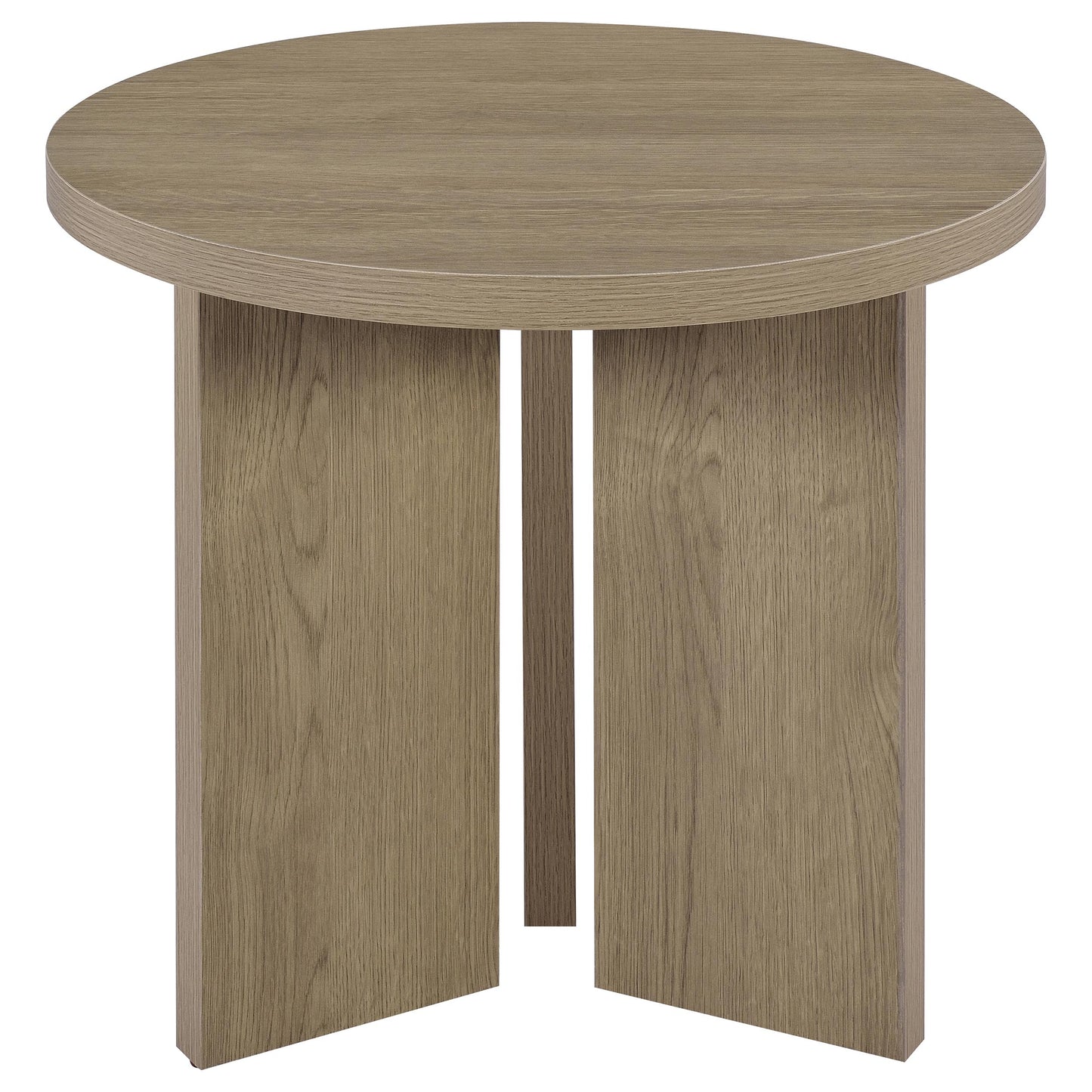 Aragon Round Panel Base End Table Latte