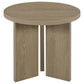 Aragon Round Panel Base End Table Latte