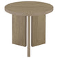 Aragon Round Panel Base End Table Latte