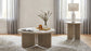 Aragon 2-Piece Round Coffee and End Table Set Latte