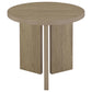 Aragon 2-Piece Round Coffee and End Table Set Latte